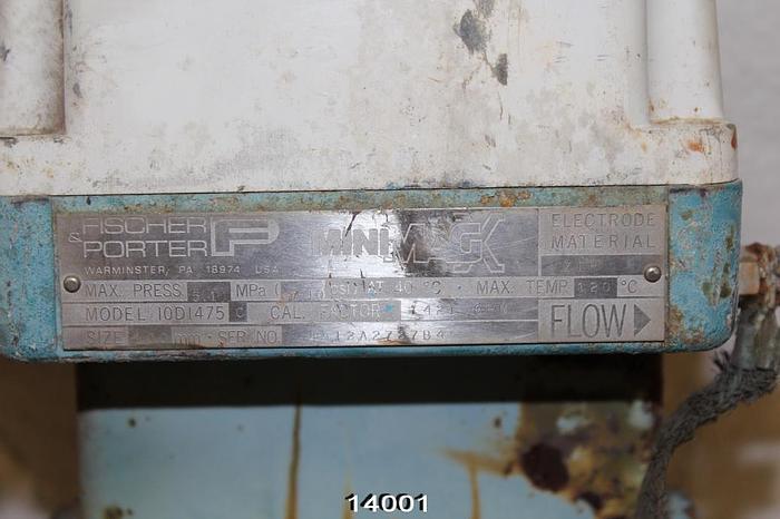 Used Fisher Porter Mag Flow, 4", 0-714 Gpm, 4-20 Ma Output #14001