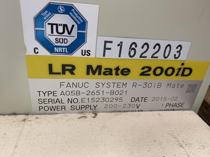 Used FANUC LR MATE 200iD/7H 5 AXIS CNC ROBOT WITH LR MATE R30iB CONTROLLER