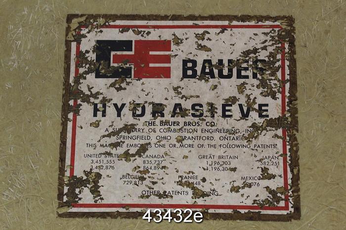Used Bauer 72" Hydrasieve, Fiber Glass Body #43432