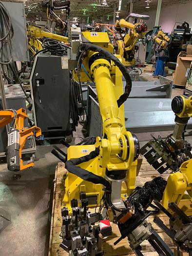 Used FANUC M710iC/70T GANTRY ROBOTIC SYSTEM, R30iA, 8' TALL RAIL X 11'6" OF TRAVEL