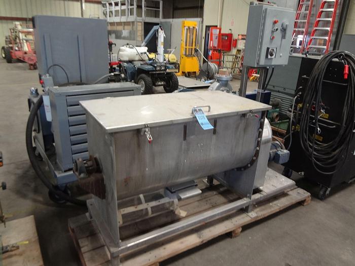 Used Mixer, Ribbon, 10 CF, S/st, Double Ribbon, 24" x 46",Mixer, Ribbon, 10 CF, S/st, Double Ribbon, 24" x 46", #S741437