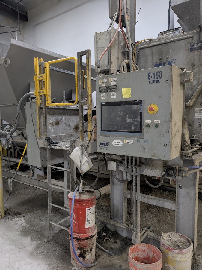 Used Mixer Systems Batch Plant (2018) with 21 cu ft paddle mixer & 2 compartment aggregate bin