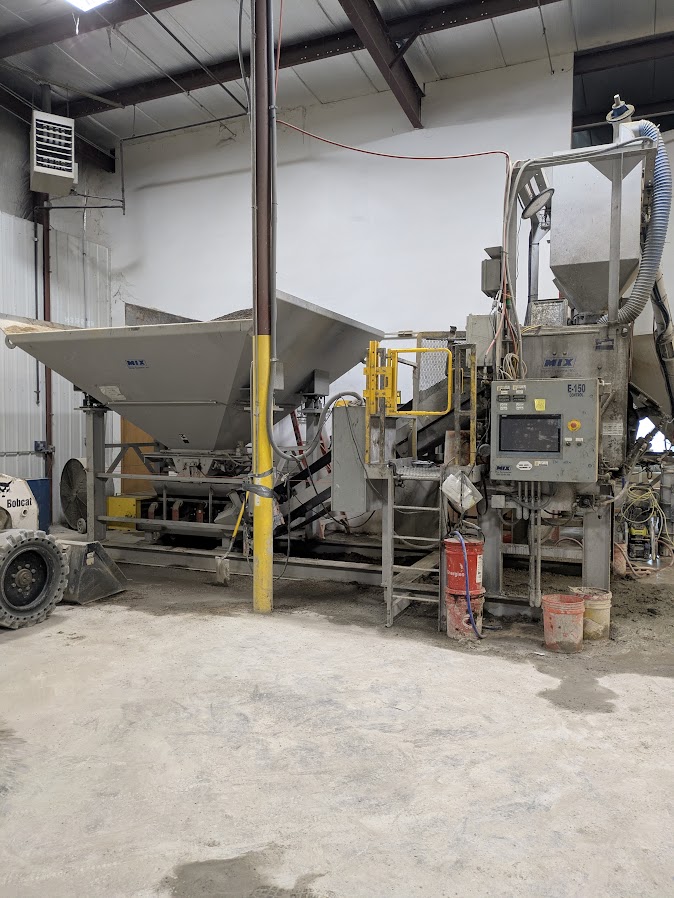 Used Mixer Systems Batch Plant (2018) with 21 cu ft paddle mixer & 2 compartment aggregate bin