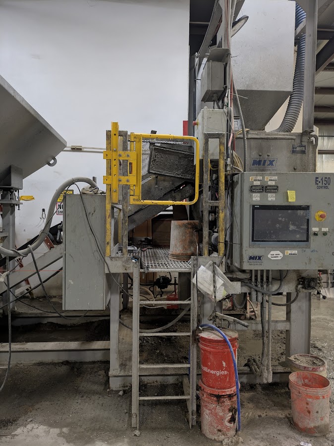 Used Mixer Systems Batch Plant (2018) with 21 cu ft paddle mixer & 2 compartment aggregate bin