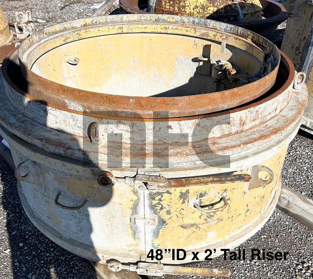 Used Besser-Quinn 48" Precast Concrete Manhole Riser, Base and Cone Forms