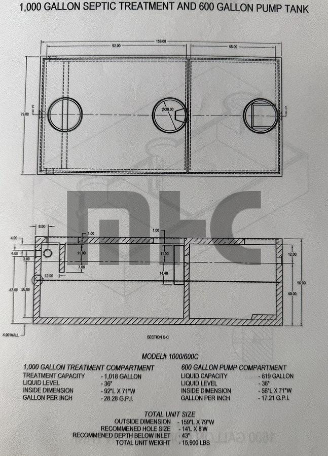 Used Norwalk Precast Concrete Septic Tank Forms (2500 gal, 1600 gal, 1500 gal, & 1000 gal)