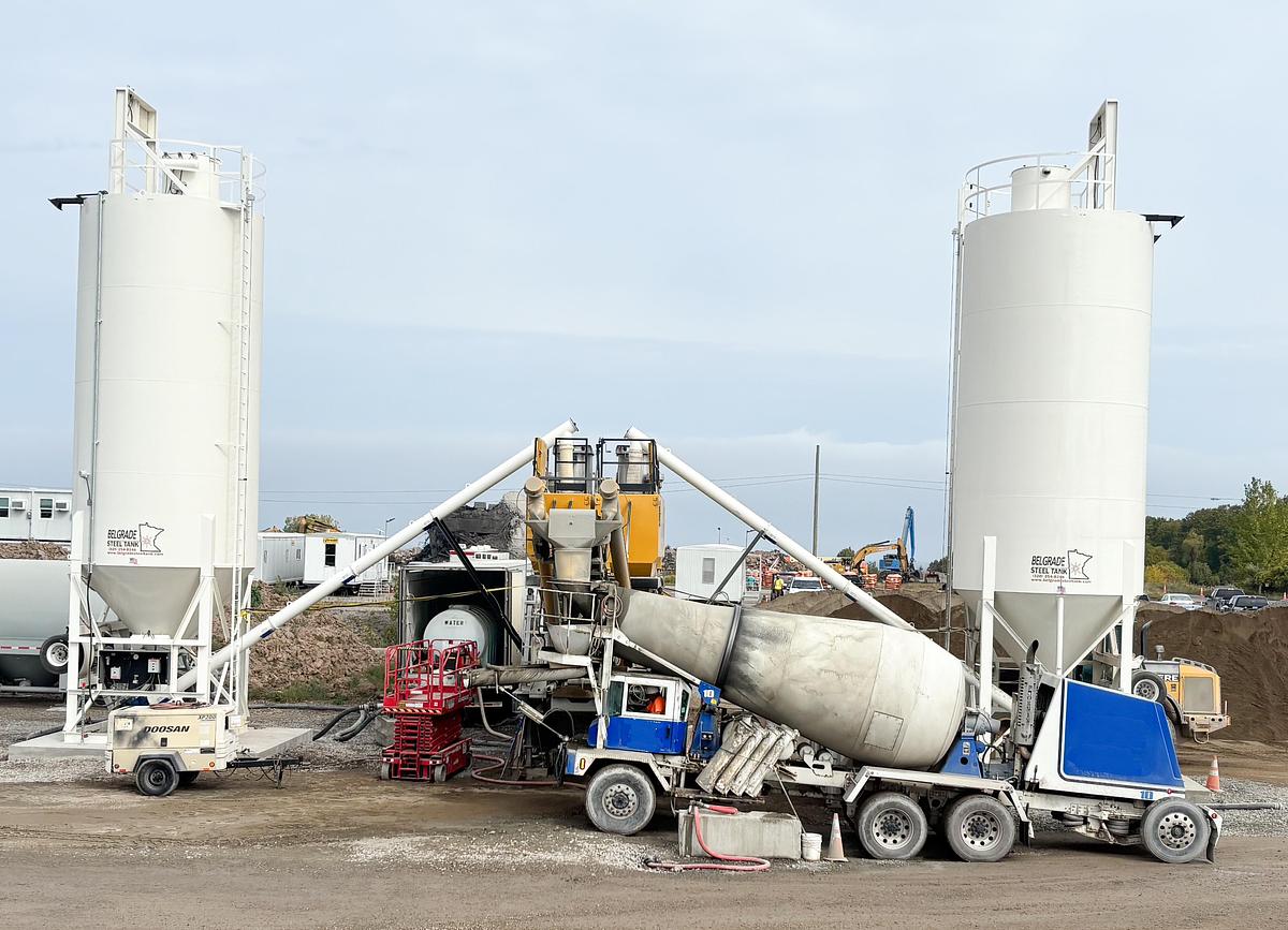 Portable Auxiliary Cement Silo for Bohringer B-120 Portable Batch Plants