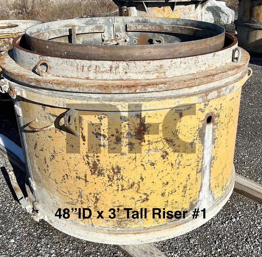 Used Besser-Quinn 48" Precast Concrete Manhole Riser, Base and Cone Forms