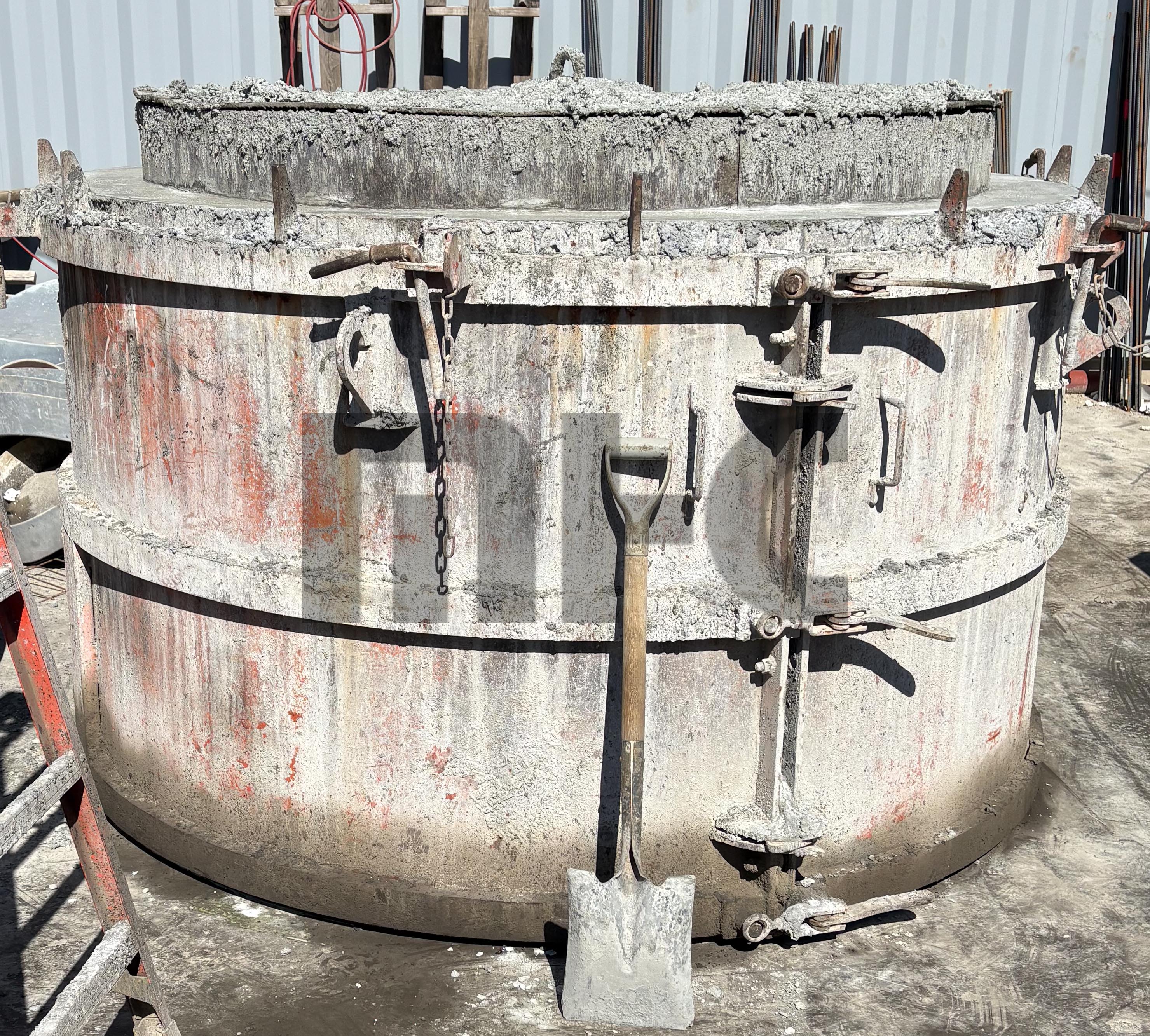 Used New Hampton 72" Precast Concrete Flatt Top, Riser & Base Forms