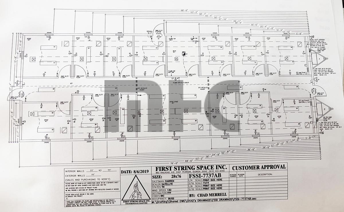 Used 2019 FSS Double Wide Portable Modular Office Trailer