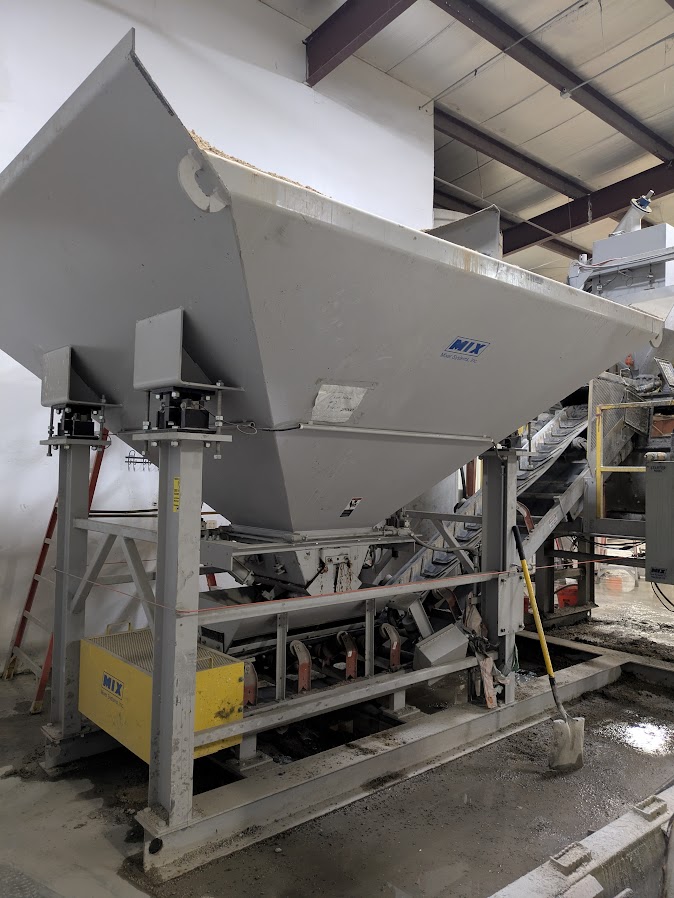 Used Mixer Systems Batch Plant (2018) with 21 cu ft paddle mixer & 2 compartment aggregate bin