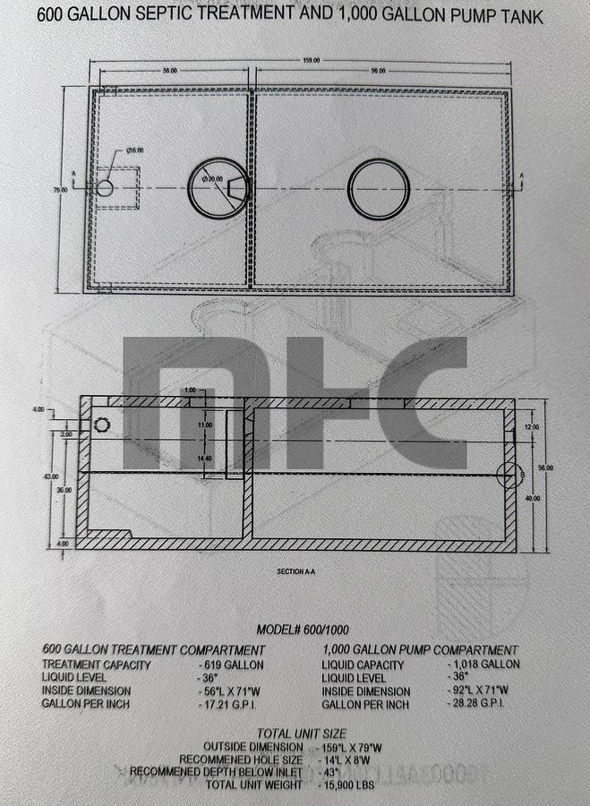 Used Norwalk Precast Concrete Septic Tank Forms (2500 gal, 1600 gal, 1500 gal, & 1000 gal)