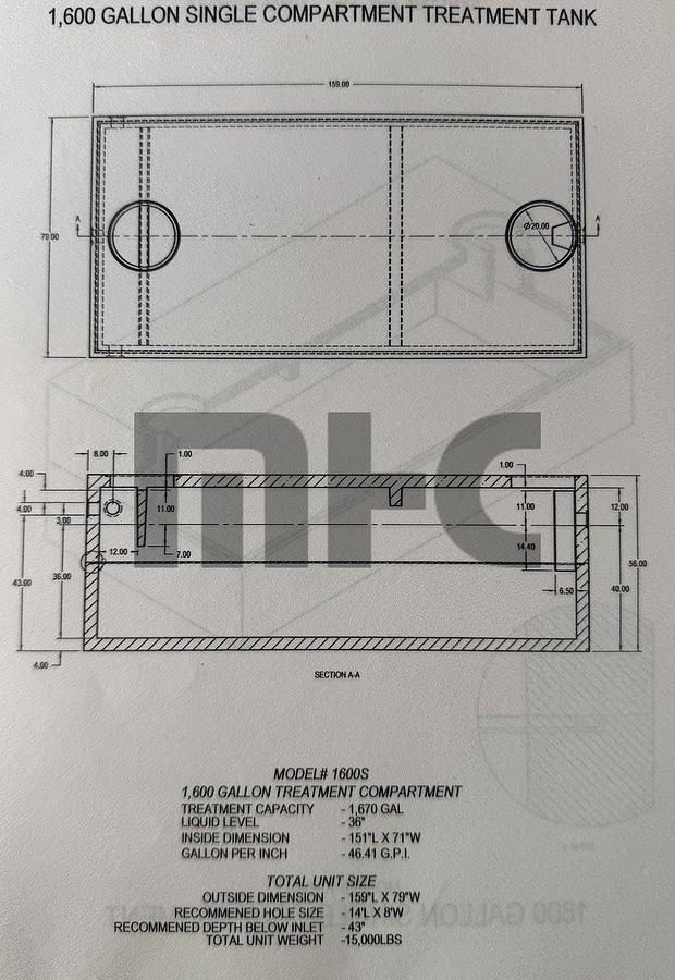 Used Norwalk Precast Concrete Septic Tank Forms (2500 gal, 1600 gal, 1500 gal, & 1000 gal)