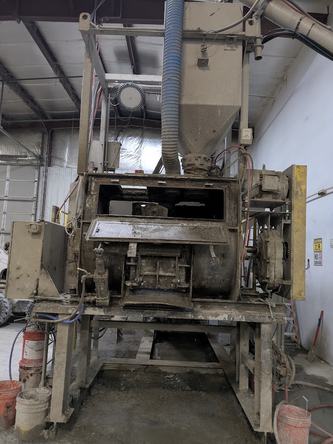 Used Mixer Systems Batch Plant (2018) with 21 cu ft paddle mixer & 2 compartment aggregate bin