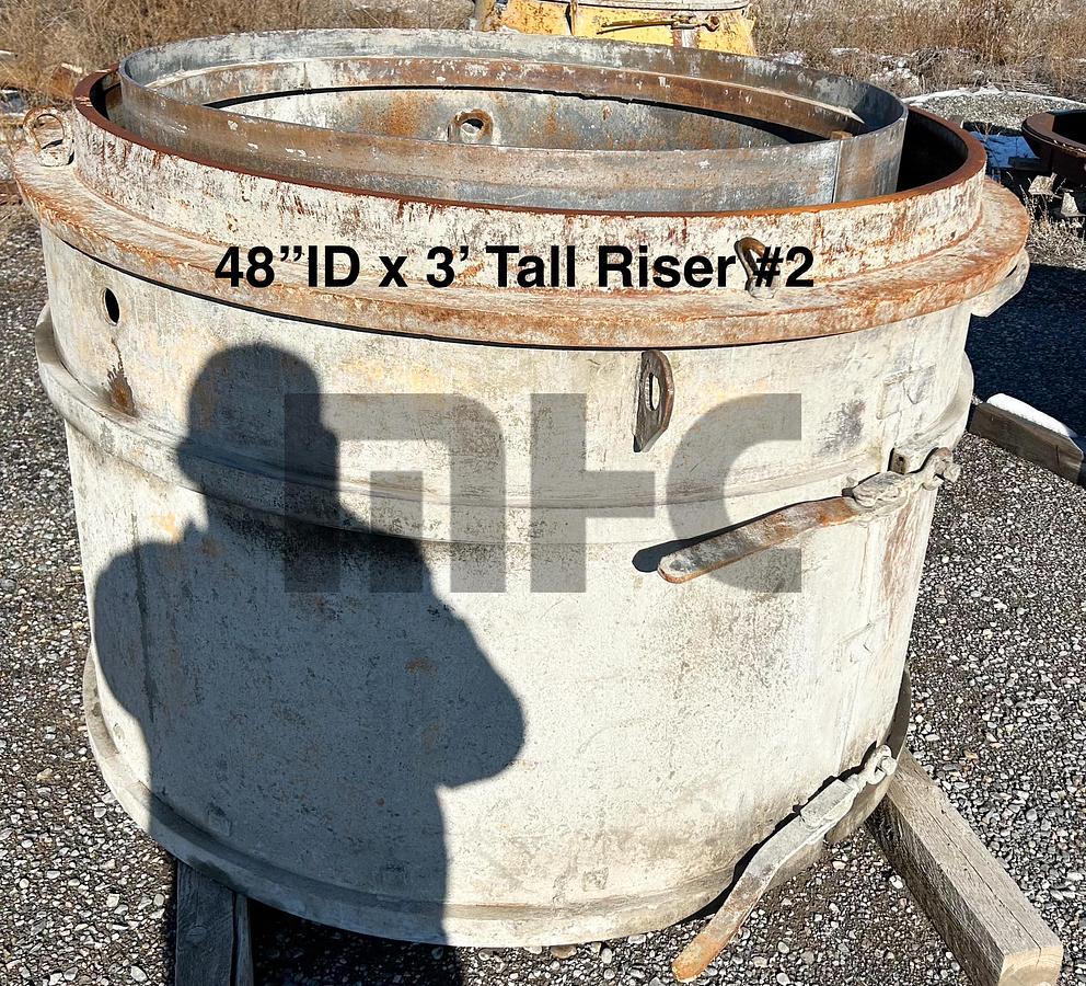 Used Besser-Quinn 48" Precast Concrete Manhole Riser, Base and Cone Forms