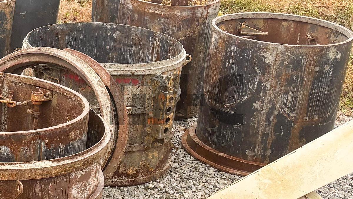 Used Besser-Quinn 48" Precast Concrete Manhole Riser Forms (2 Each)