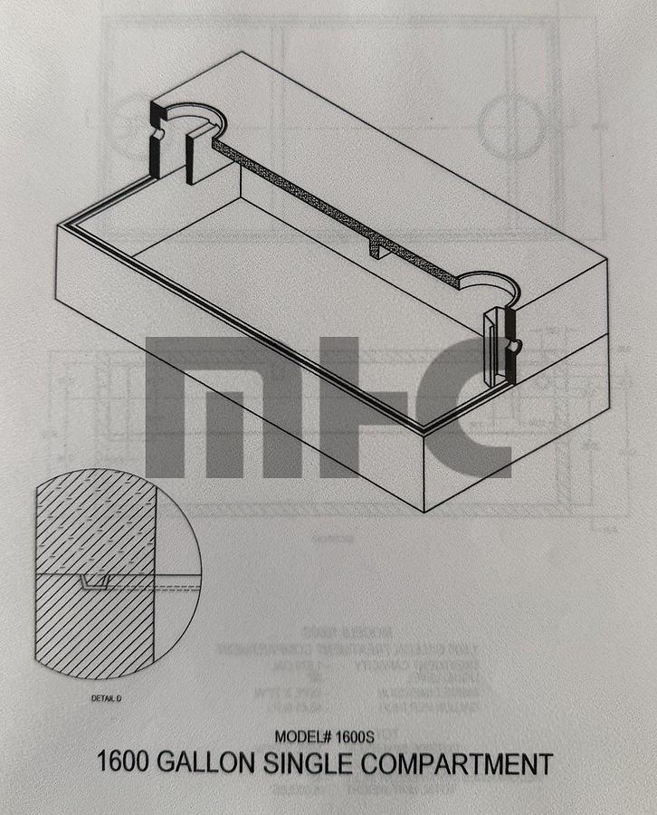 Used Norwalk Precast Concrete Septic Tank Forms (2500 gal, 1600 gal, 1500 gal, & 1000 gal)