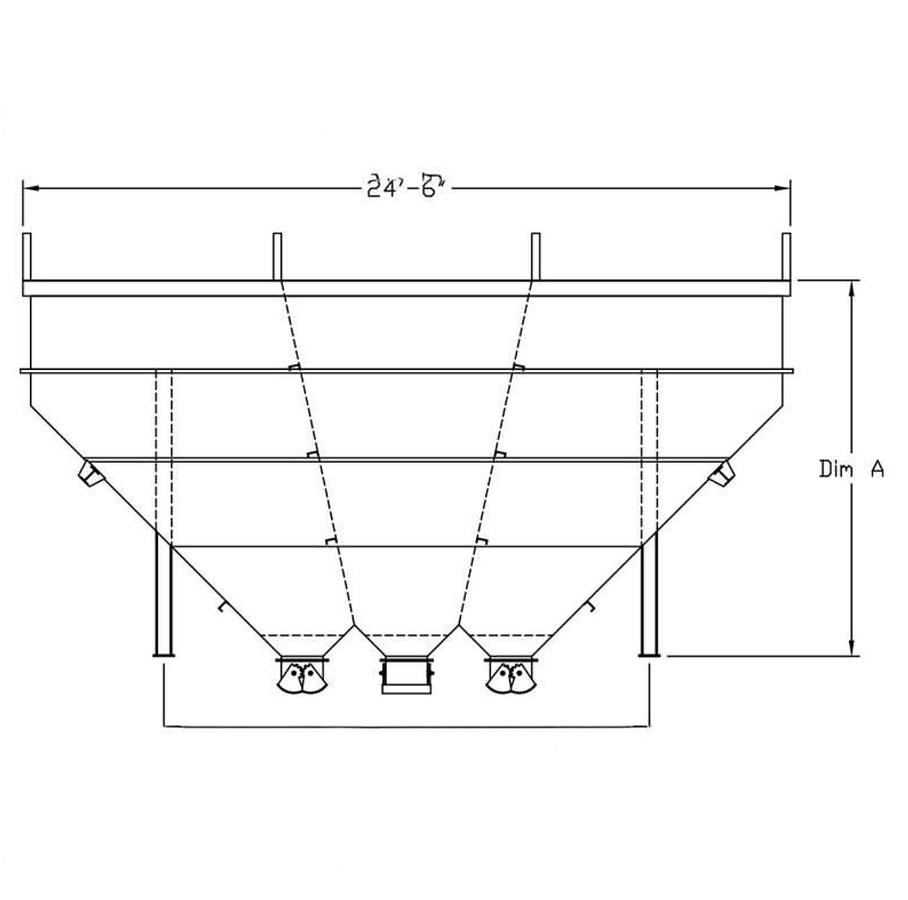 2026 Three Compartment Overhead Aggregate Bins