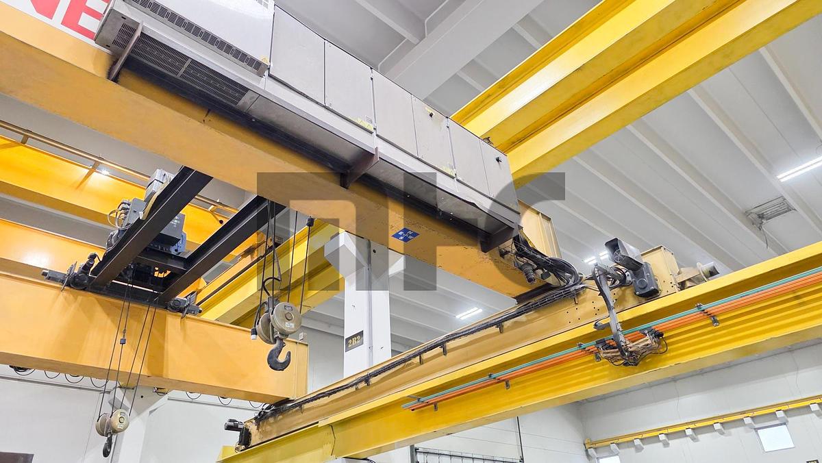 Used 2017 Kone 15 Ton Double Girder Overhead Crane with Boss Remote Control Operation