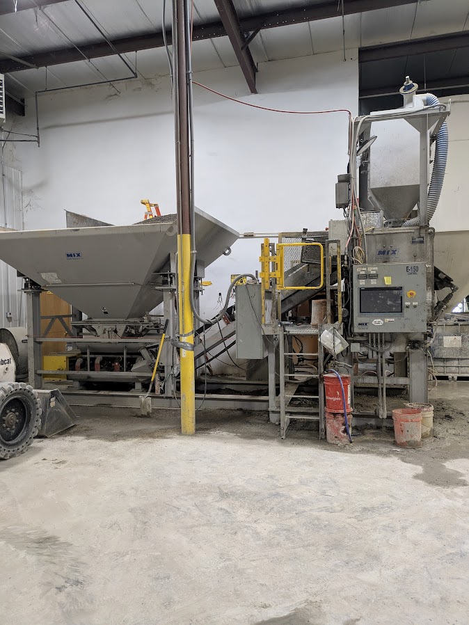 Used Mixer Systems Batch Plant (2018) with 21 cu ft paddle mixer & 2 compartment aggregate bin