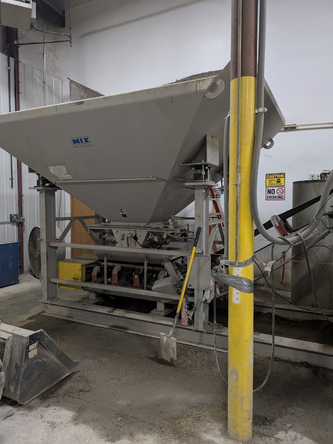 Used Mixer Systems Batch Plant (2018) with 21 cu ft paddle mixer & 2 compartment aggregate bin