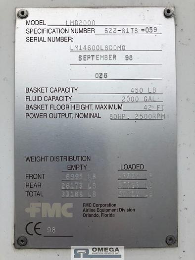 Used 1998 FMC LMD2000 Aircraft Deicer (2,000 total gallon tank cap) on Freightliner Chassis.