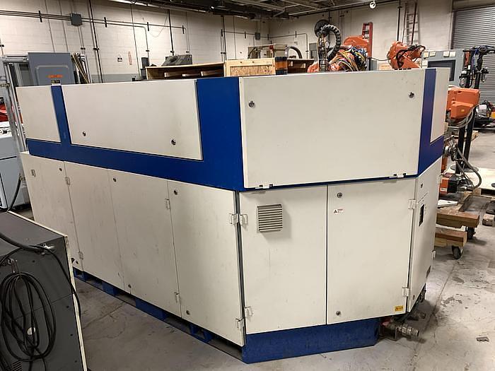 Used LINCOLN ELECTRIC  IRB 2400 ROBOTIC LASER WELDING CELL WITH DUAL ABB IRBP 2000L DUAL TRUNNIONS