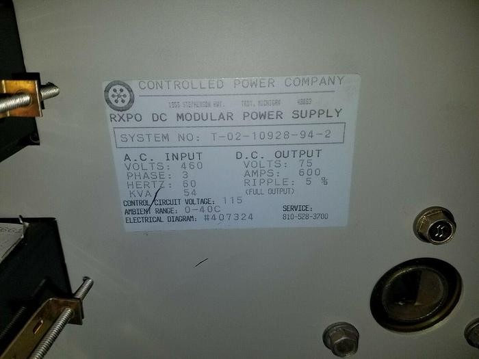 Used Rxpo DC Modular Power Supply 75 volts 600 amps out ... in unknown condition!