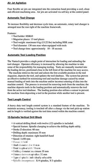 Used 2013 Weeke Vantech 510 with Loading & Offload