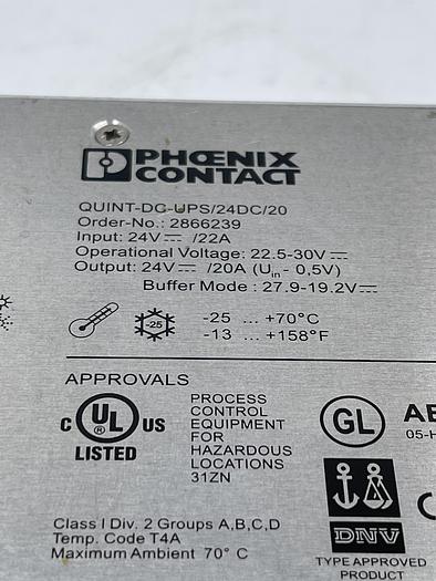 Used PHOENIX CONTACT Quint-DC-UPS/24DC/20