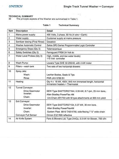 Used UNITECH TRAYWASHER