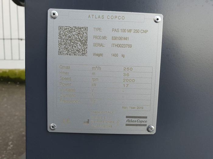 4" Atlas Copco PAS 100MF