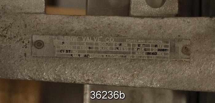 Used Fnw 4" Hand Operated Knife Gate Valve #36236