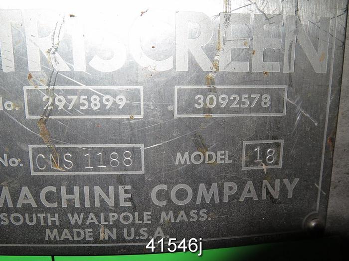 Used Bird Centriscreen Model 18, Double Foil Rotor #41546