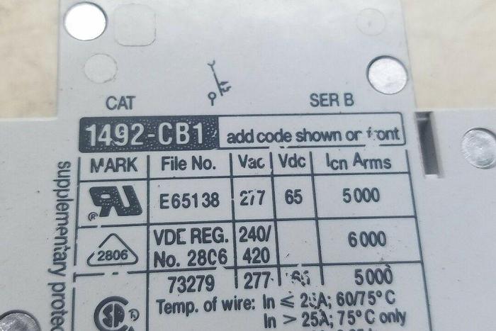Used Allen Bradley 1492-CB1 Ser. B