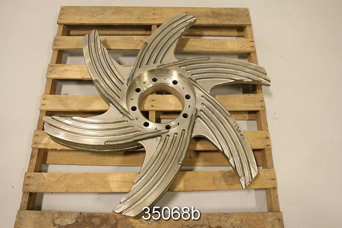 Unused Voith 45HO-206 Pulper Rotor, 6 Vane, 45" Diameter #35068