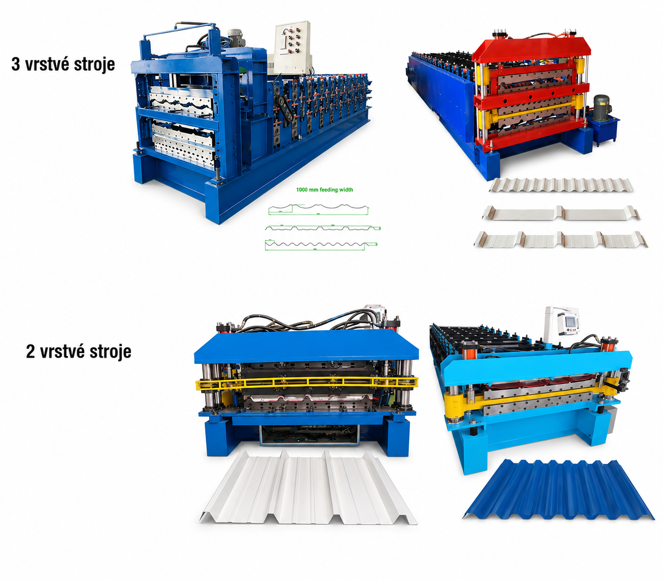 Machine for forming metal roof or wall panels