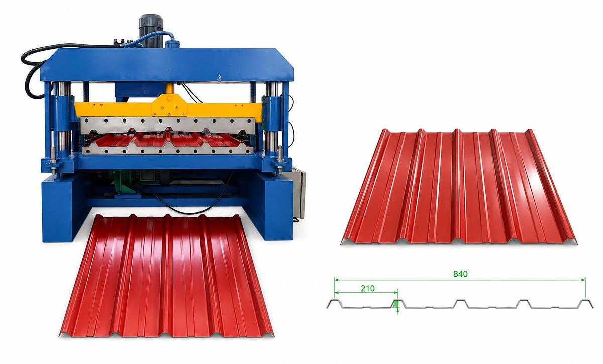 Used Machine for forming metal roof or wall panels