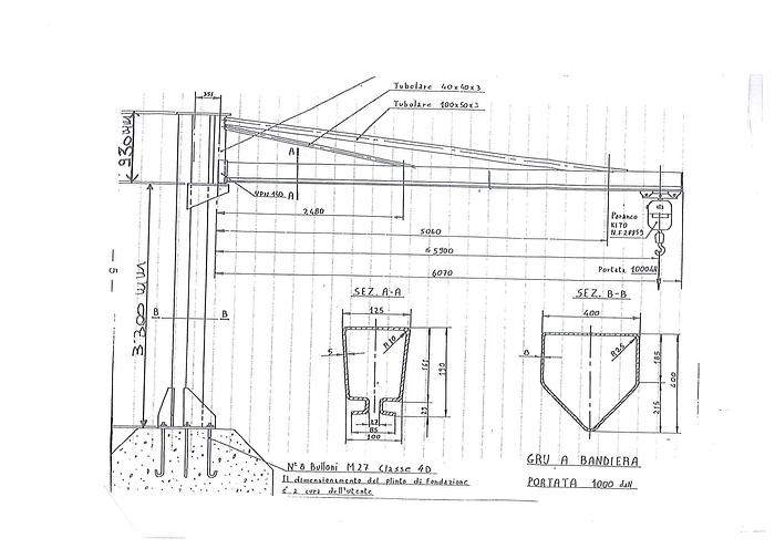 Usato GRU A BANDIERA USATA SBRACCOI 6 METRI  1000KG