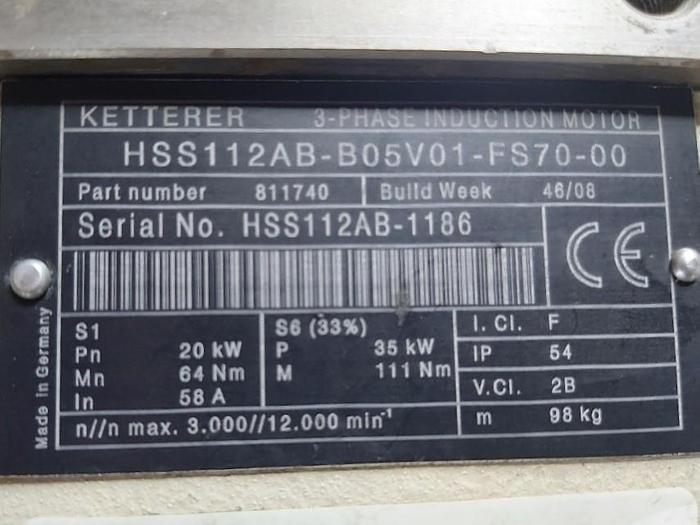 Gebraucht CNC Spindelantrieb, HSS112AB-B05V01-FS70-00, Ketterer, gebraucht - überholt