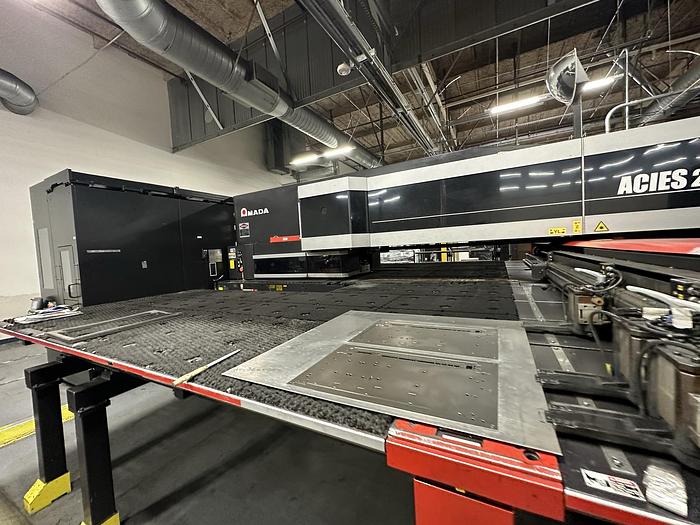 Used 2013  Amada  Acies 2515T Punch/CO2 LASER WITH TOOL LOADER, TOOLING, SPINDLE