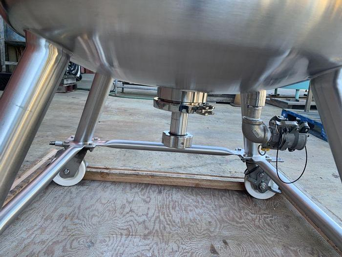 Used Tank, 50 Gallon, 316L Stainless Steel, Jacketed, FT/DB, Precision Stainless #S743608