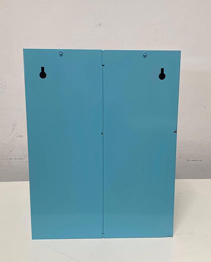 Used JustRite 890402 4 Gallon Blue Acid Cabinet 17"x 22"x 17" Manual Close