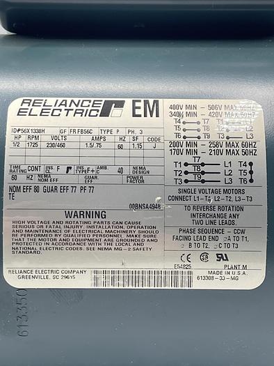 Reliance Electric P56X1338H Type P Ph.3