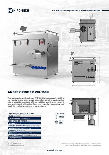 Used Niro-Tech WR-160 MEAT GRINDER