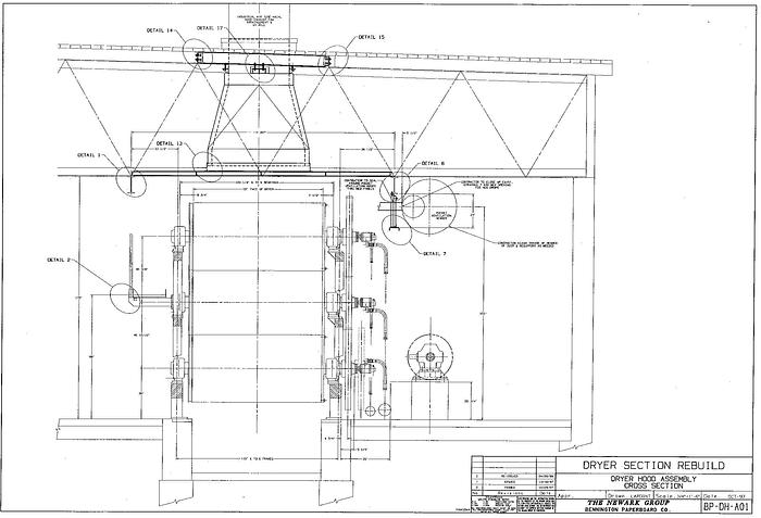 Refurbished Walmsleys  Complete Dryer Section With 72 Dryers, 92" Face, 48" Diameter, 100 Psig Pressure Code, With Framework And Condensate System Rebuild In 1998. #25215
