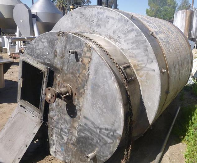 Used Tank, 1,600 Gallon, 316 Stainless Steel, 80" X 72", Agitated, DB/FT #S743754