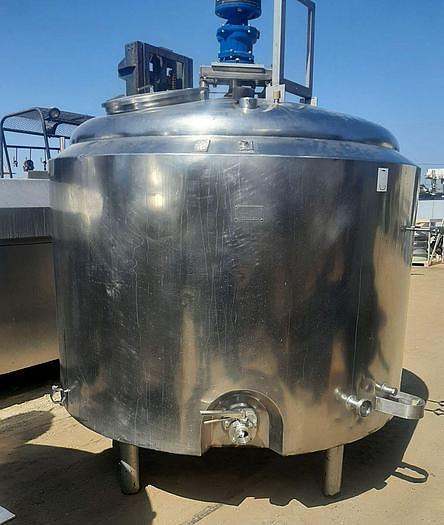Used 600 GALLON CREMERY PACKAGE MIX TANK - S/S - JACKETED
