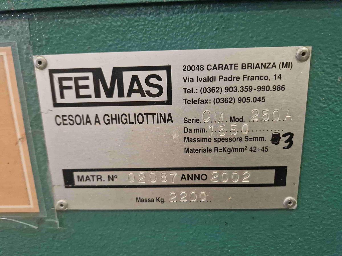 Usato CESOIA MECCANICA FEMAS CM 250A