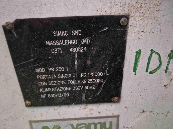 Usato RIVOLUTORI SIMAC PR 250 T